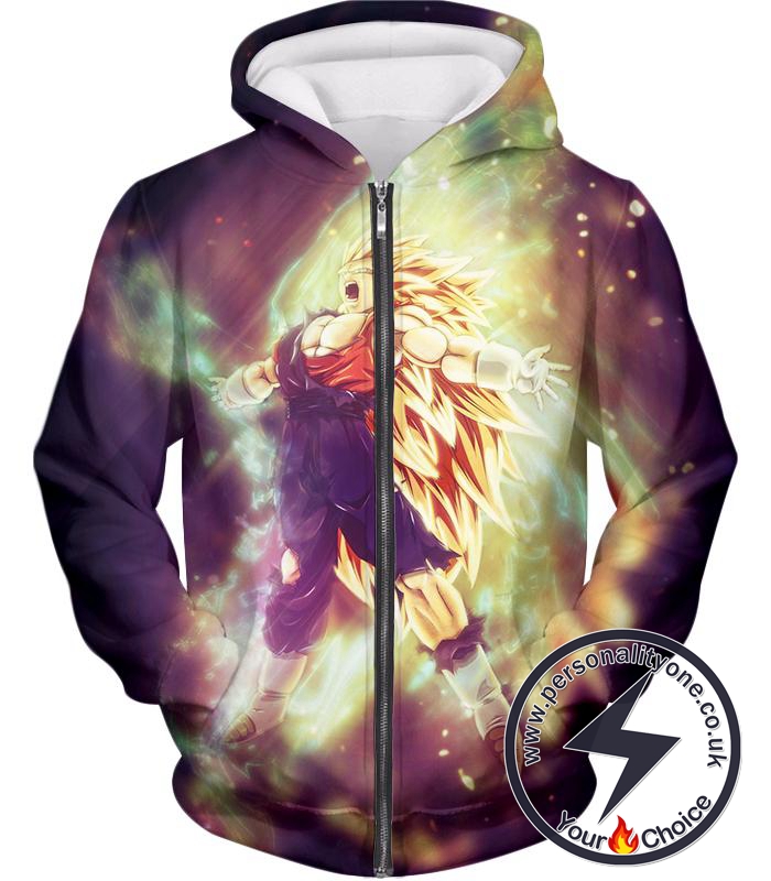 Dragon Ball Super Amazing Fusion Vegito Super Saiyan 3 Form Awesome Graphic Action Zip Up Hoodie